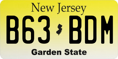 NJ license plate B63BDM