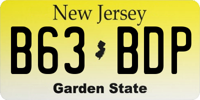 NJ license plate B63BDP