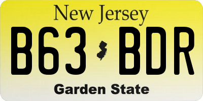 NJ license plate B63BDR