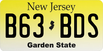 NJ license plate B63BDS