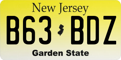 NJ license plate B63BDZ