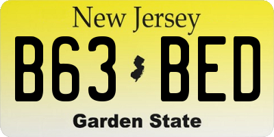 NJ license plate B63BED