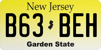 NJ license plate B63BEH