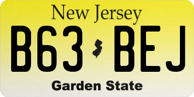 NJ license plate B63BEJ
