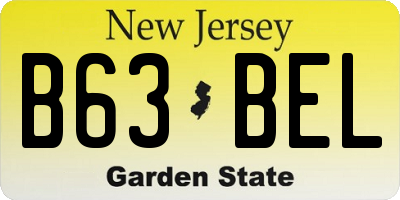 NJ license plate B63BEL