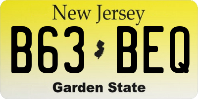 NJ license plate B63BEQ