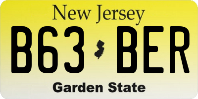 NJ license plate B63BER
