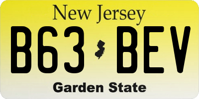 NJ license plate B63BEV