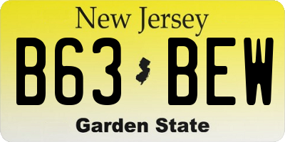 NJ license plate B63BEW