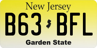 NJ license plate B63BFL