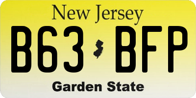 NJ license plate B63BFP