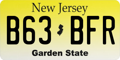NJ license plate B63BFR