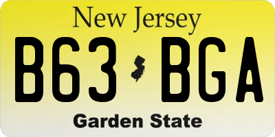 NJ license plate B63BGA