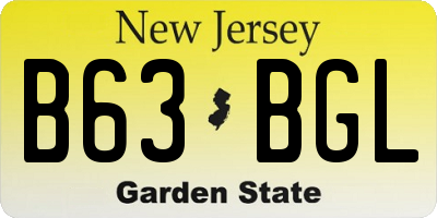 NJ license plate B63BGL