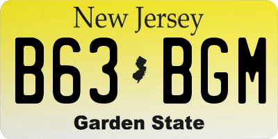 NJ license plate B63BGM