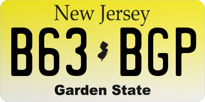 NJ license plate B63BGP