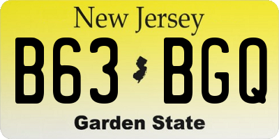 NJ license plate B63BGQ