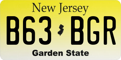 NJ license plate B63BGR