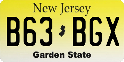 NJ license plate B63BGX