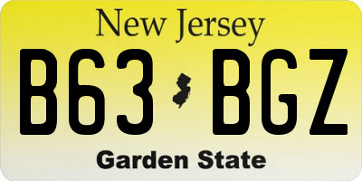 NJ license plate B63BGZ