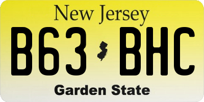 NJ license plate B63BHC