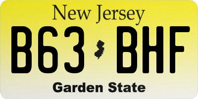 NJ license plate B63BHF