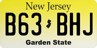 NJ license plate B63BHJ