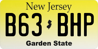 NJ license plate B63BHP