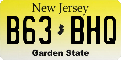 NJ license plate B63BHQ