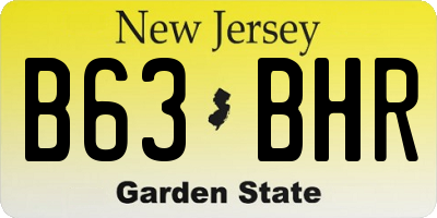 NJ license plate B63BHR