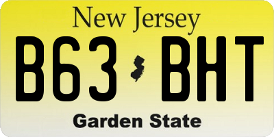 NJ license plate B63BHT