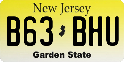 NJ license plate B63BHU