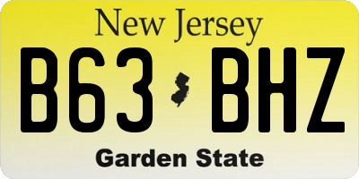 NJ license plate B63BHZ