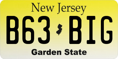 NJ license plate B63BIG