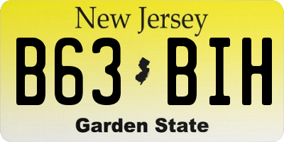 NJ license plate B63BIH