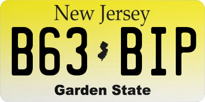 NJ license plate B63BIP