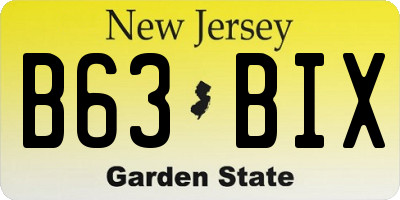 NJ license plate B63BIX
