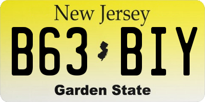 NJ license plate B63BIY