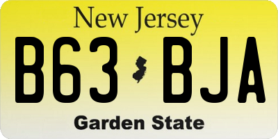 NJ license plate B63BJA