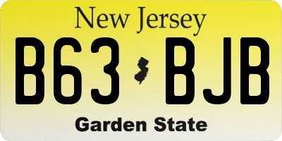 NJ license plate B63BJB