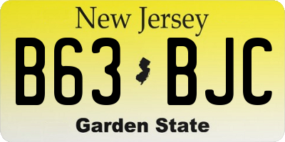 NJ license plate B63BJC