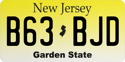 NJ license plate B63BJD