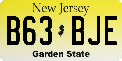NJ license plate B63BJE