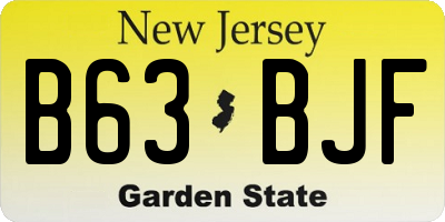 NJ license plate B63BJF