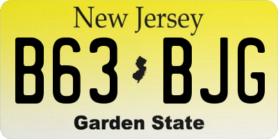 NJ license plate B63BJG