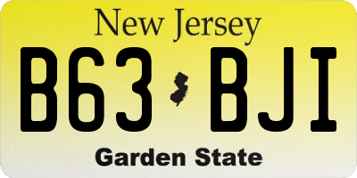 NJ license plate B63BJI