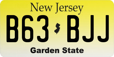 NJ license plate B63BJJ