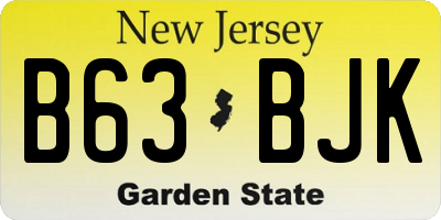 NJ license plate B63BJK