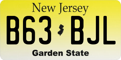 NJ license plate B63BJL