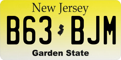 NJ license plate B63BJM